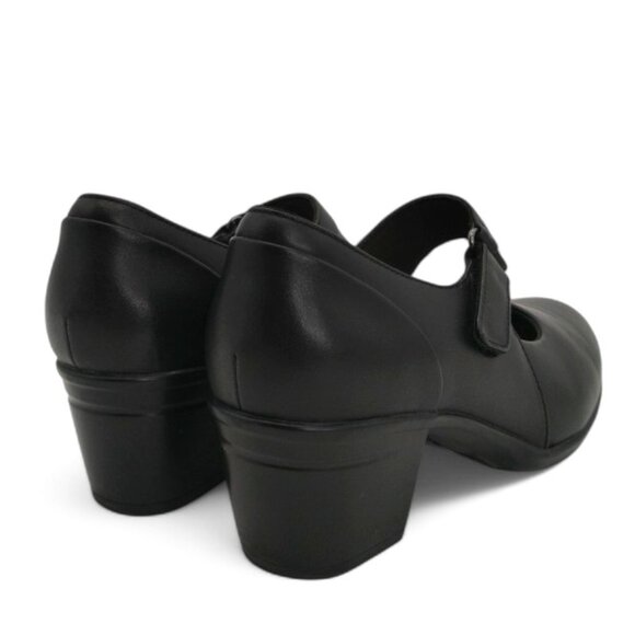 Clarks Women's Size 8 Wide Black Emslie Lulin Mary Jane Chunky Block Heel Pumps - Picture 13 of 16